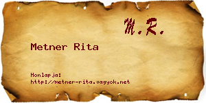 Metner Rita névjegykártya